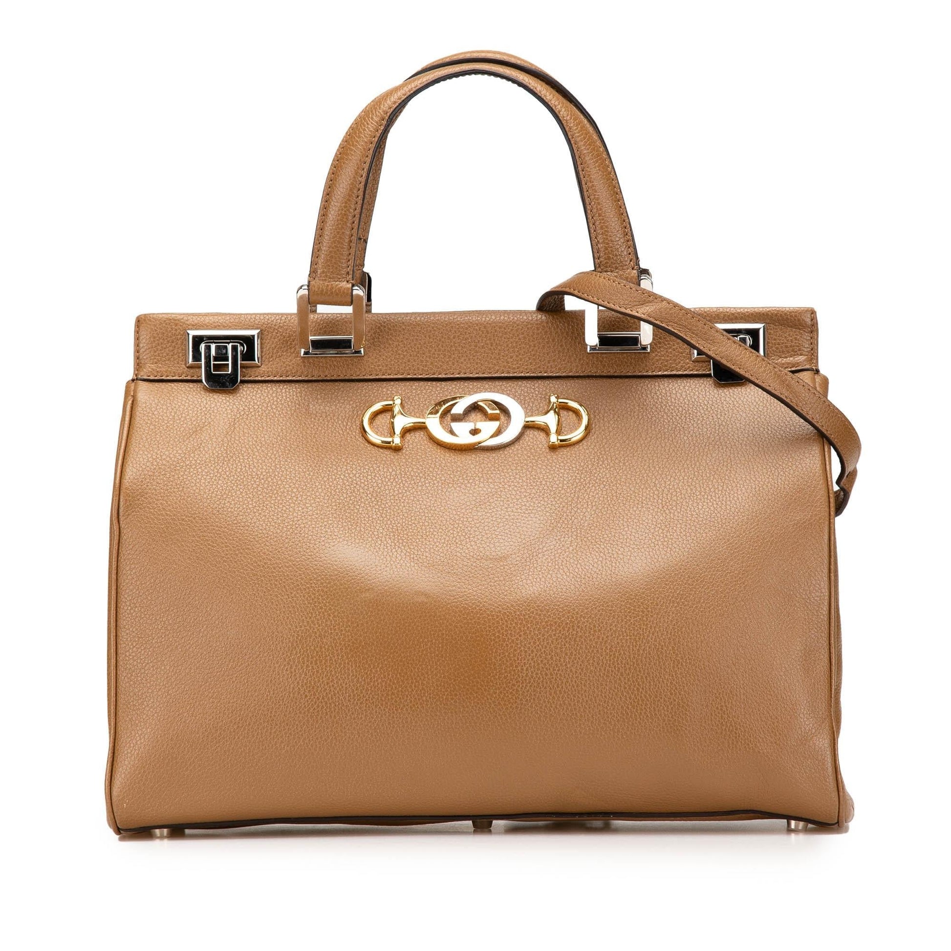 Gucci Zumi Top Handle Leather Calf Brown Medium Satchel Bag Bag 2