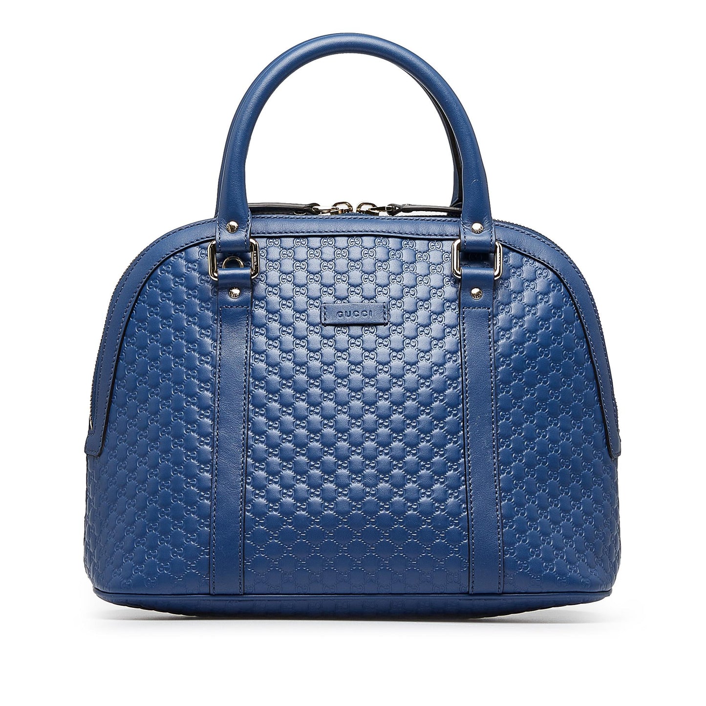 Gucci Microguccissima Dome SHG-Oc8bW8 Calf Blue Medium Satchel Bag