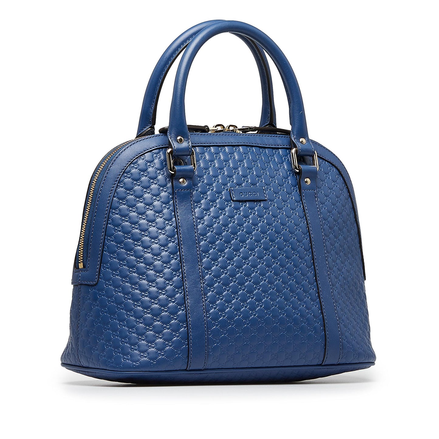 Gucci Microguccissima Dome SHG-Oc8bW8 Calf Blue Medium Satchel Bag