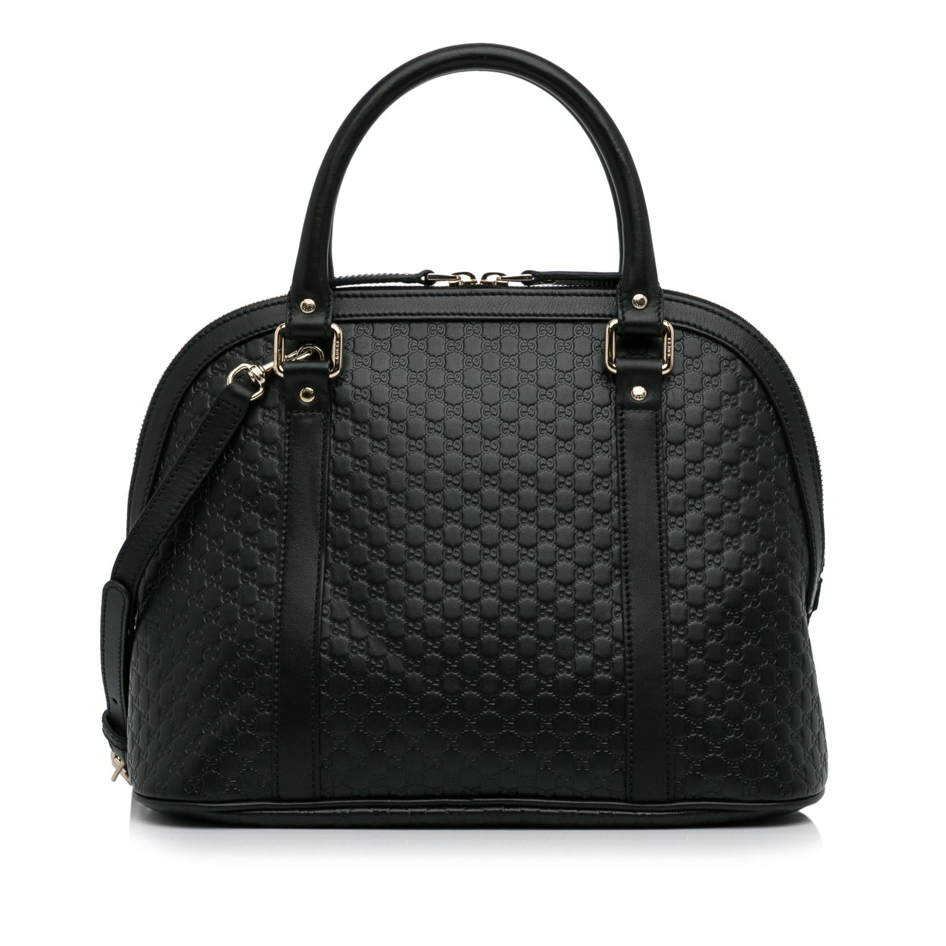 Gucci Microguccissima Dome SHG-vT2xcQ Calf Black Medium Satchel Bag