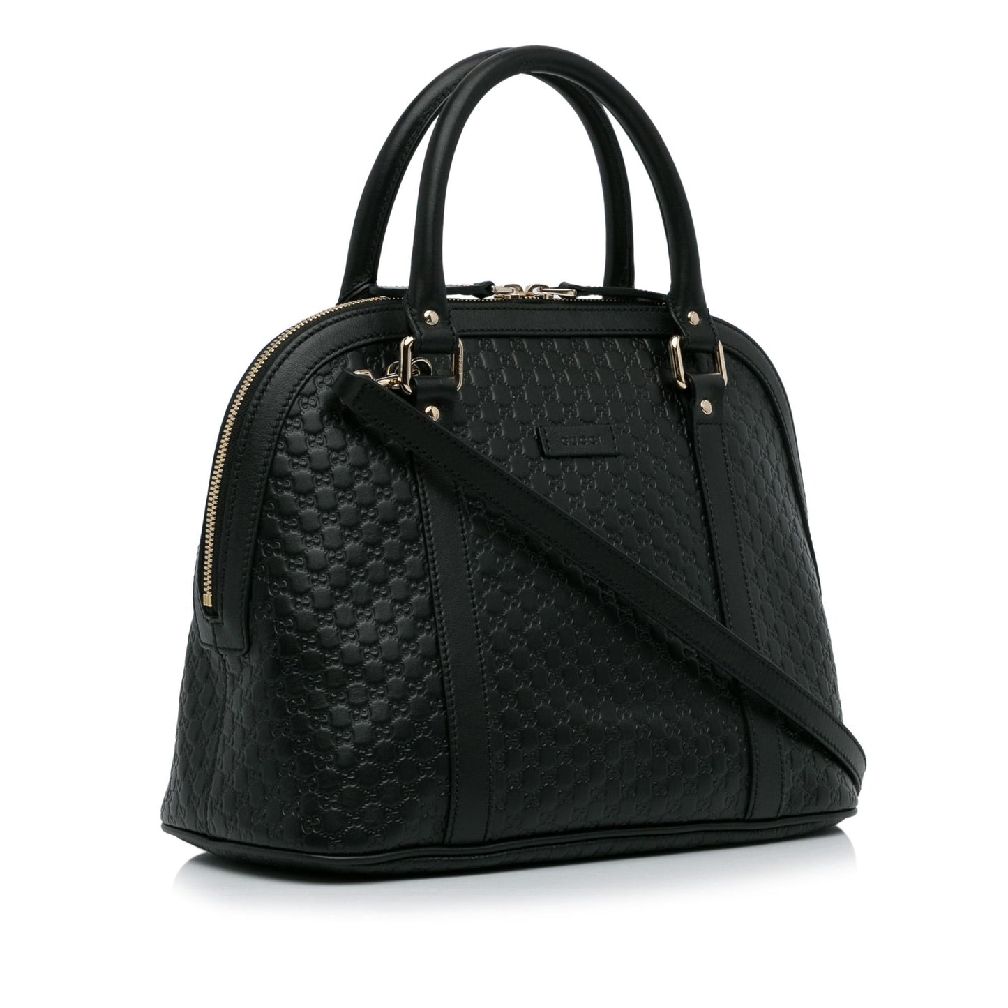 Gucci Microguccissima Dome SHG-vT2xcQ Calf Black Medium Satchel Bag