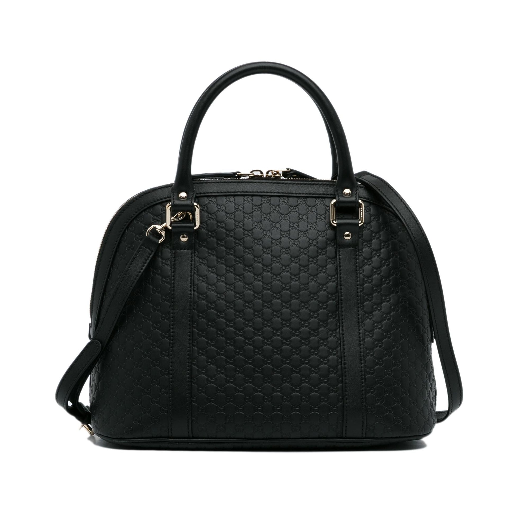 Gucci Microguccissima Dome SHG-2fMSfr Calf Black Medium Satchel Bag