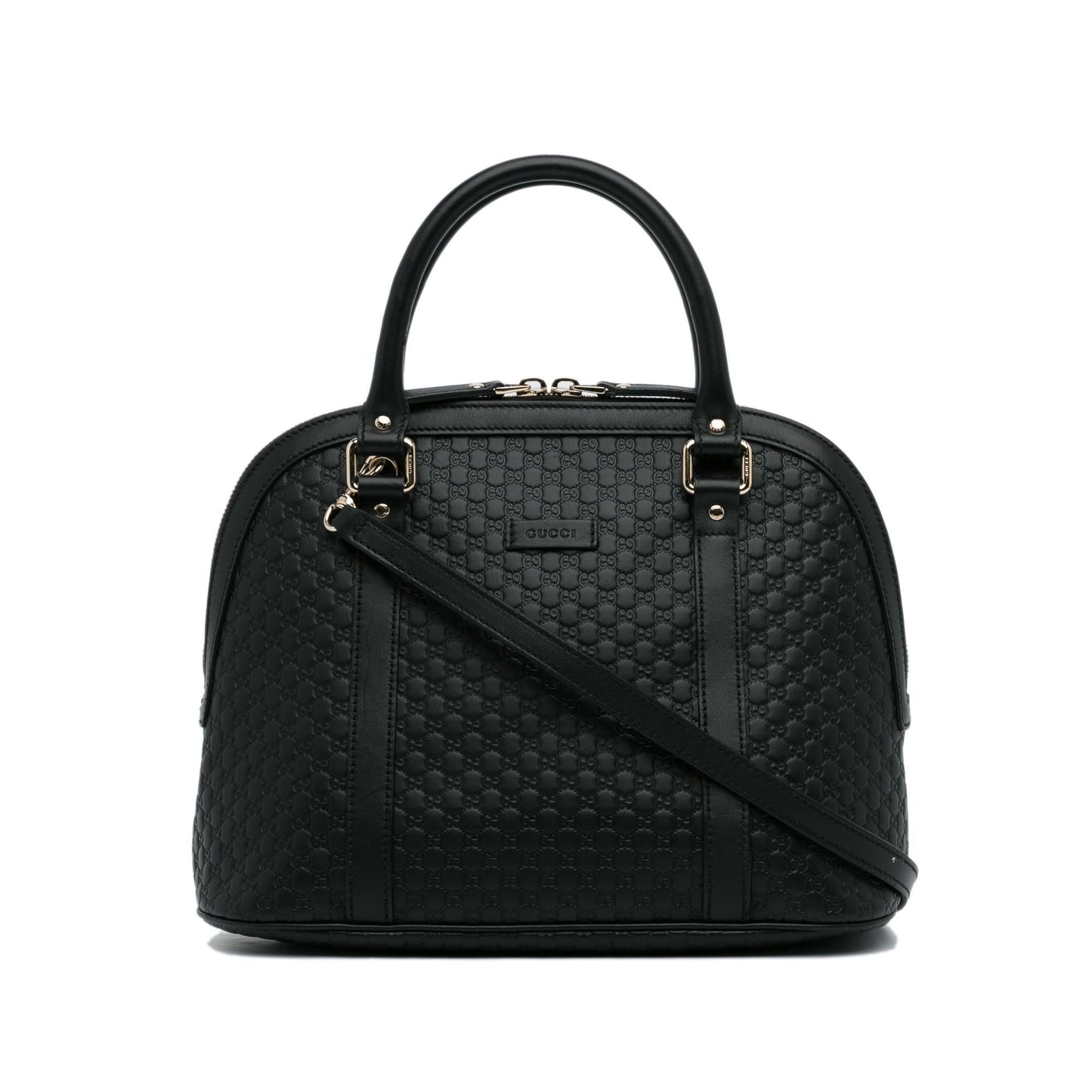 Gucci Microguccissima Dome SHG-2fMSfr Calf Black Medium Satchel Bag