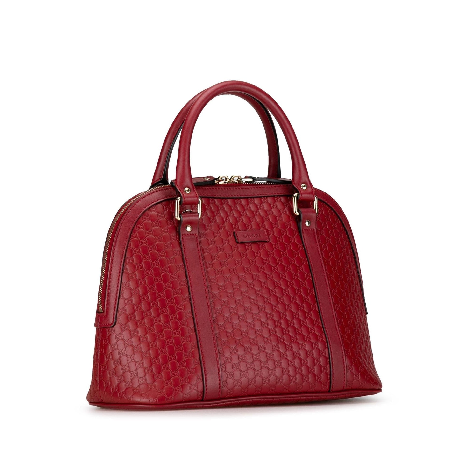 Gucci Microguccissima Dome SHG-hirV8A Calf Red Medium Satchel Bag