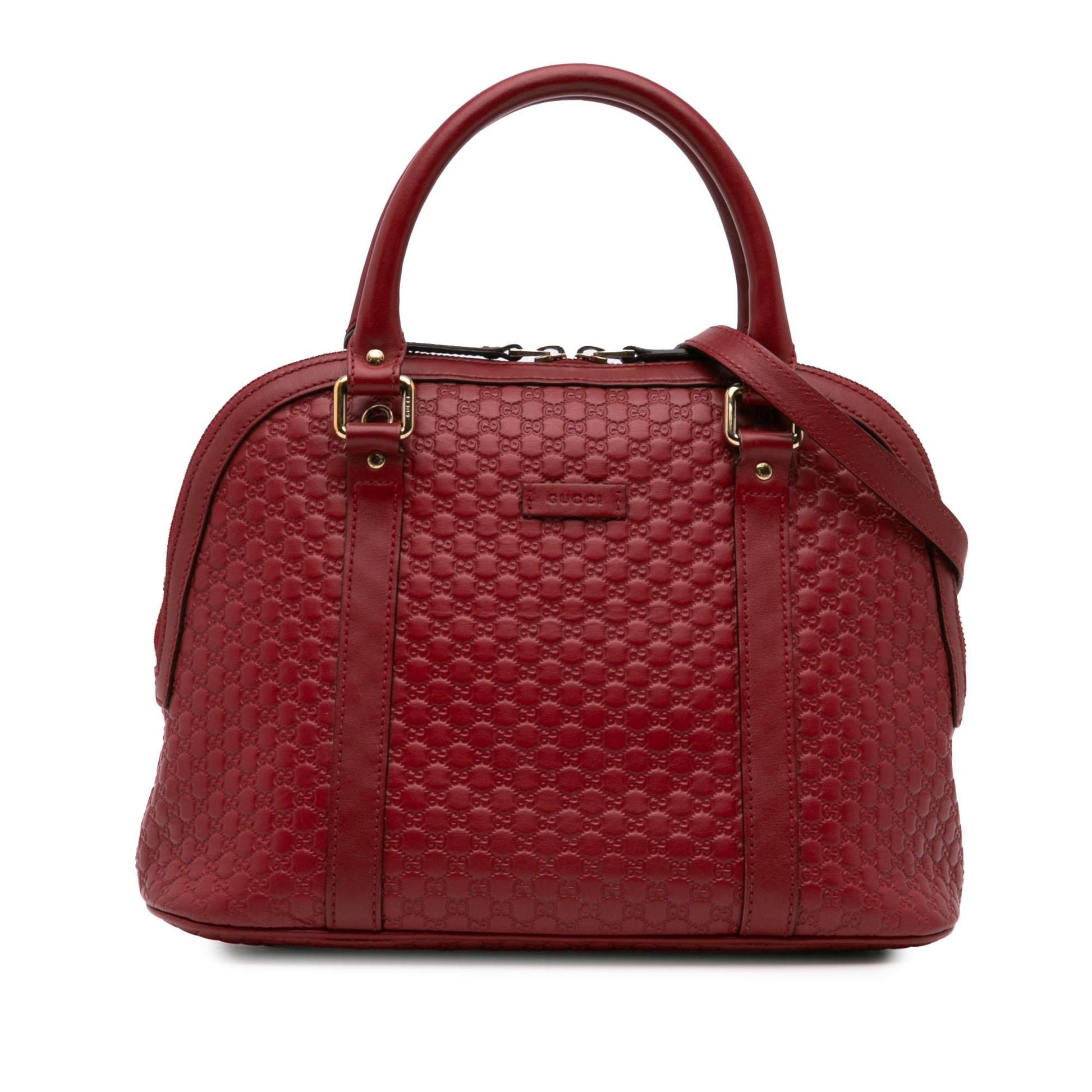 Gucci Microguccissima Dome Calf Red Medium Satchel Bag