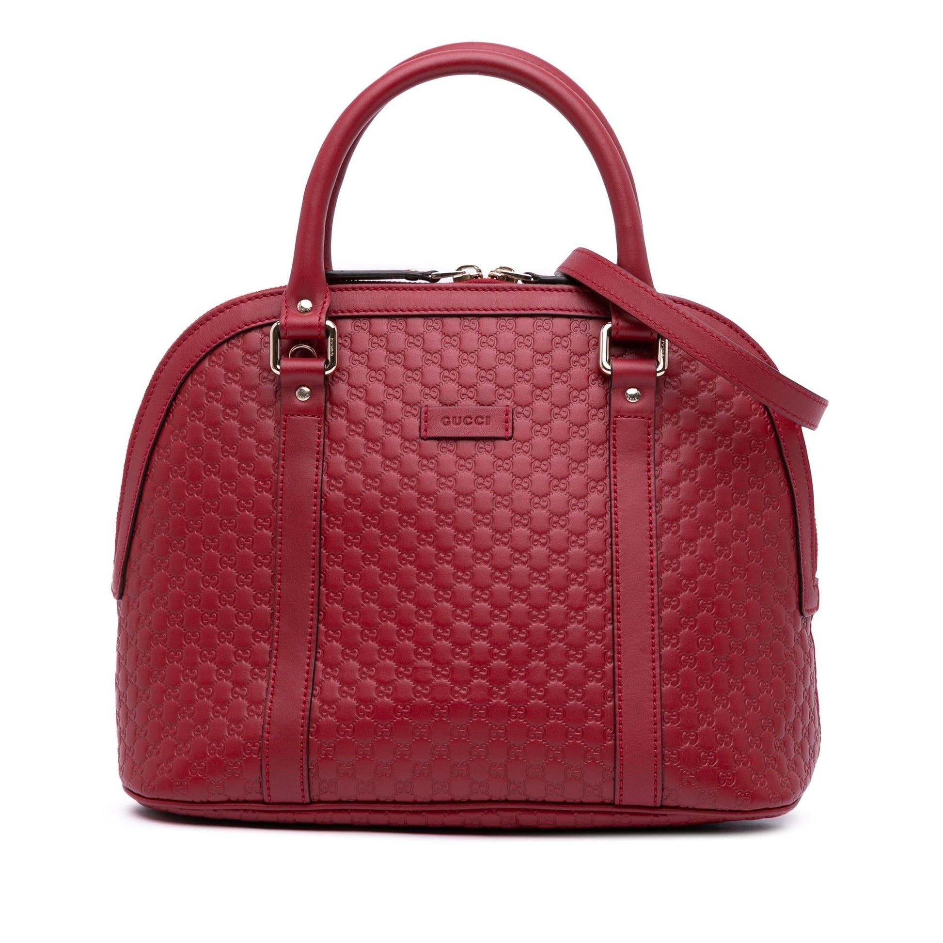 Gucci Microguccissima Dome Calf Red Medium Satchel Bag Satchel 8