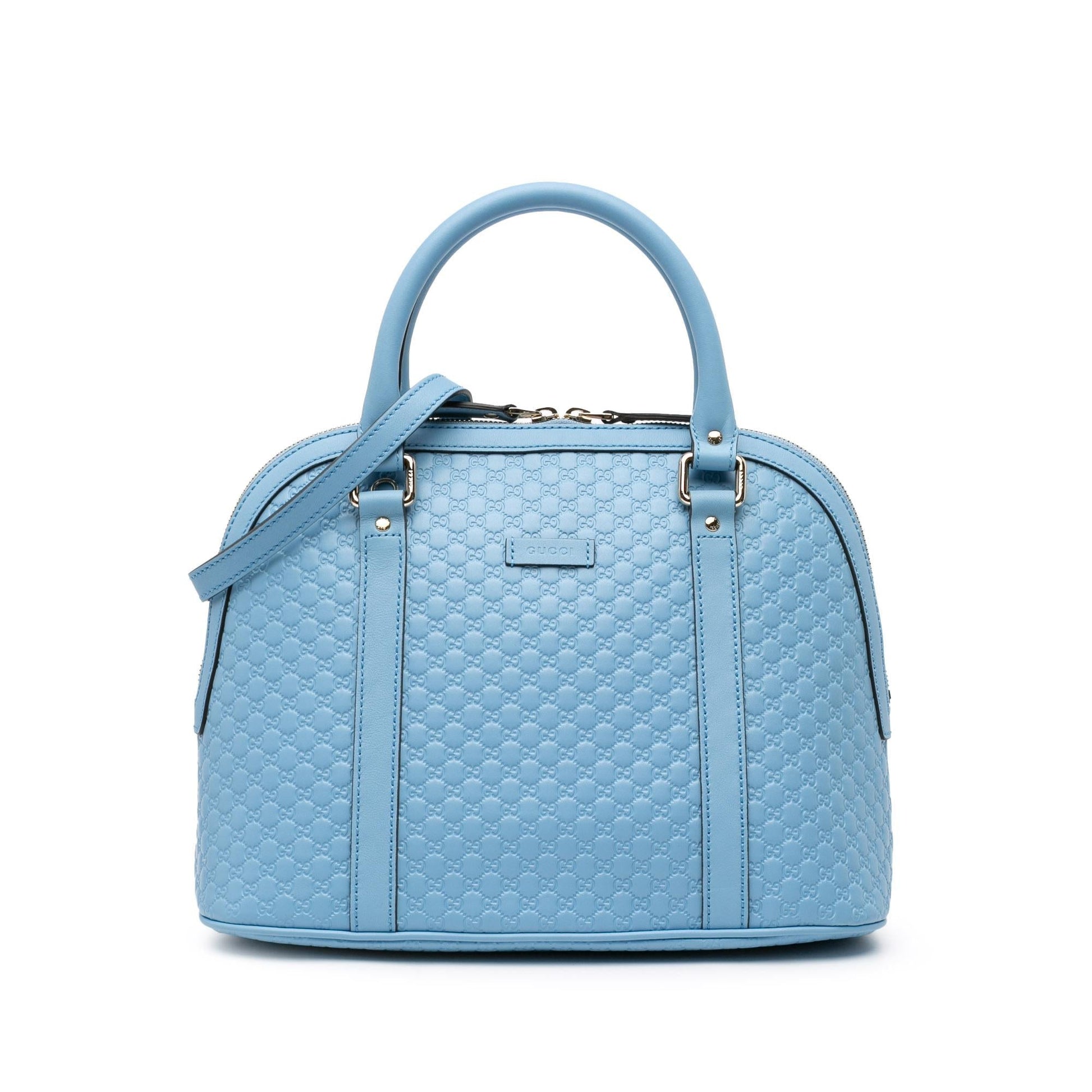 Gucci Microguccissima Dome Calf Blue Medium Satchel Bag Satchel 10