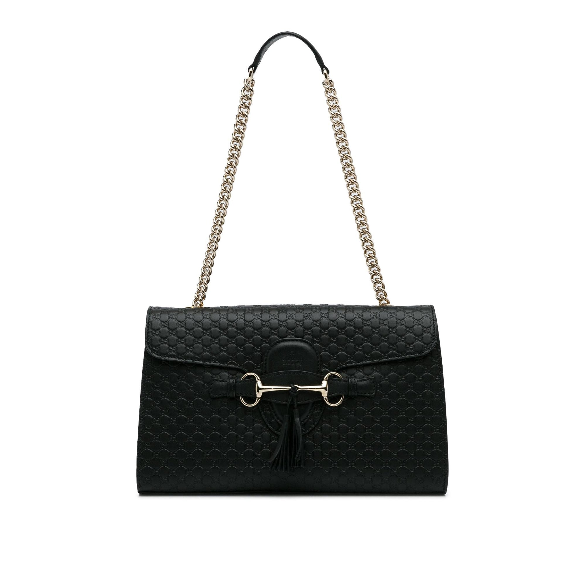Gucci Microguccissima Emily SHG-l5AjPZ Calf Black Medium Shoulder Bag