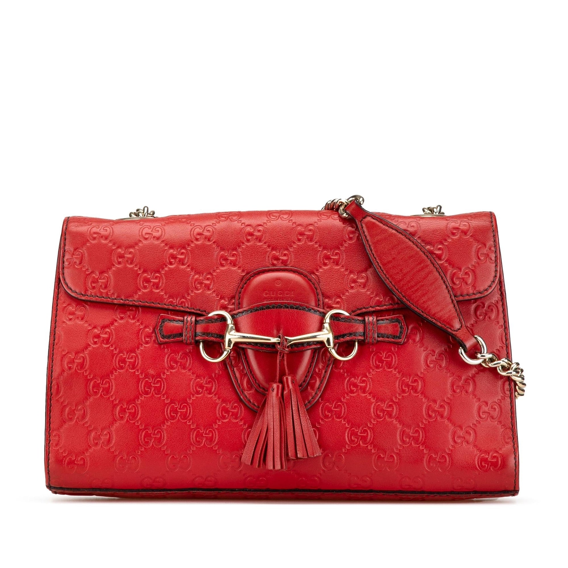 Gucci Microguccissima Emily Calf Red Medium Shoulder Bag Bag 4