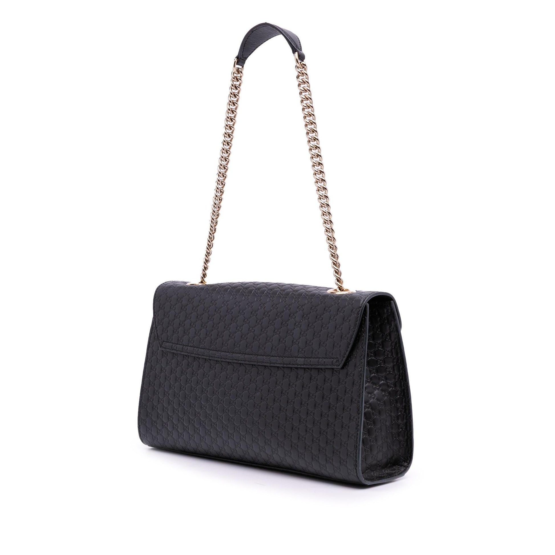 Gucci Microguccissima Emily Calf Black Medium Shoulder Bag