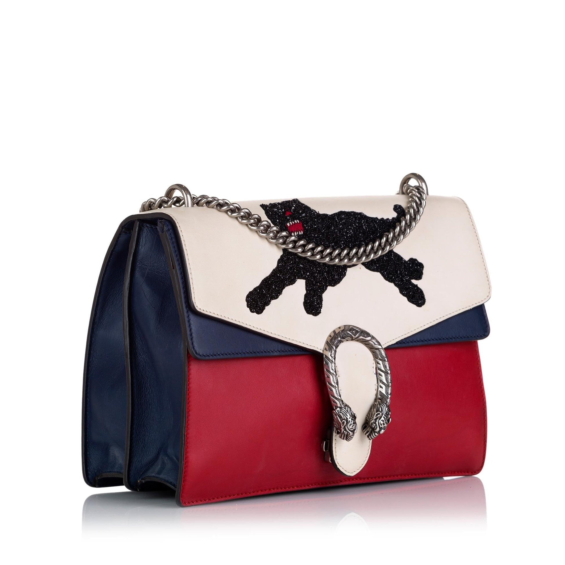 Gucci Panther Dionysus SHG Calf White Red Medium Shoulder Bag