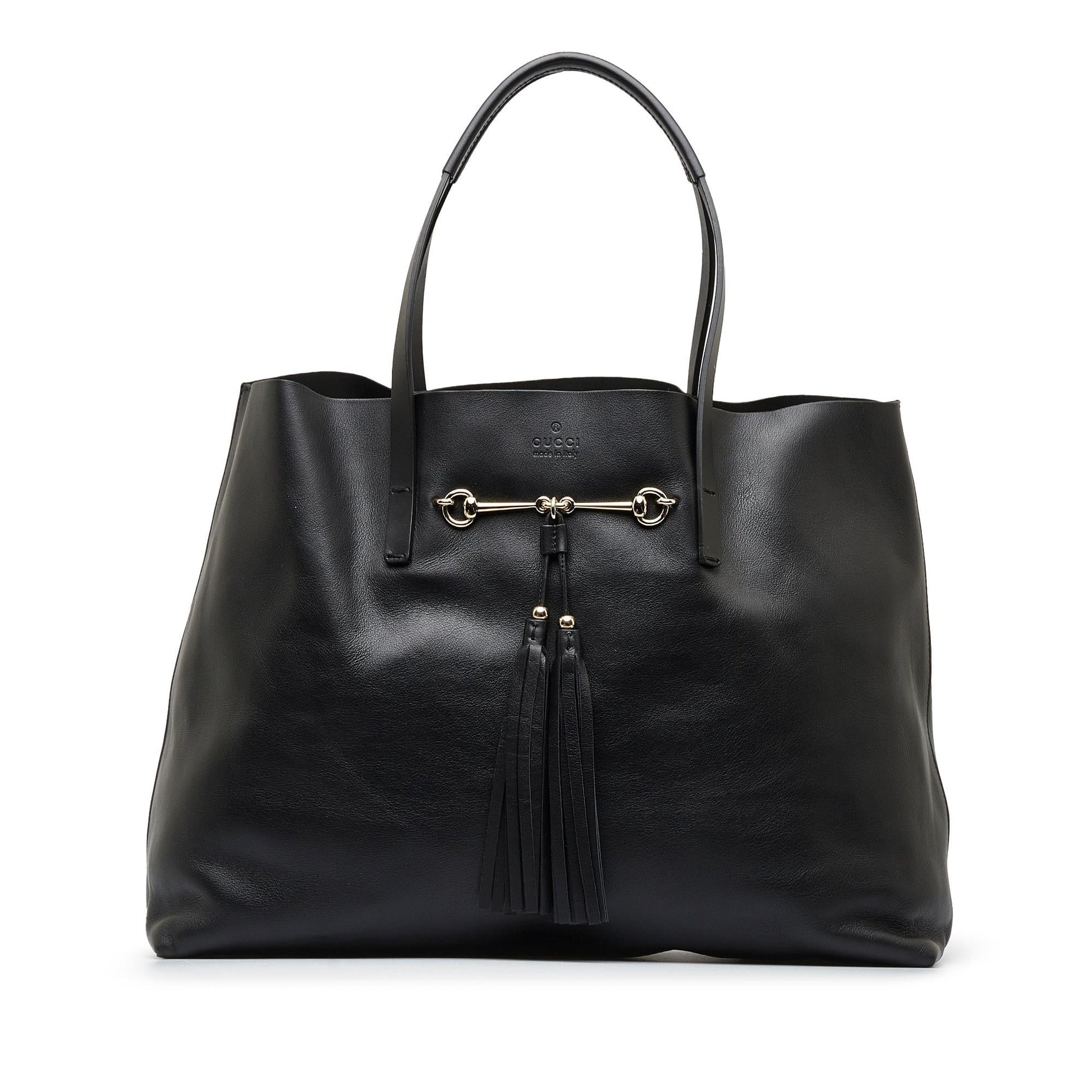 Gucci Park Avenue Horsebit SHG-lXyFYm Calf Black Medium Tote Bag