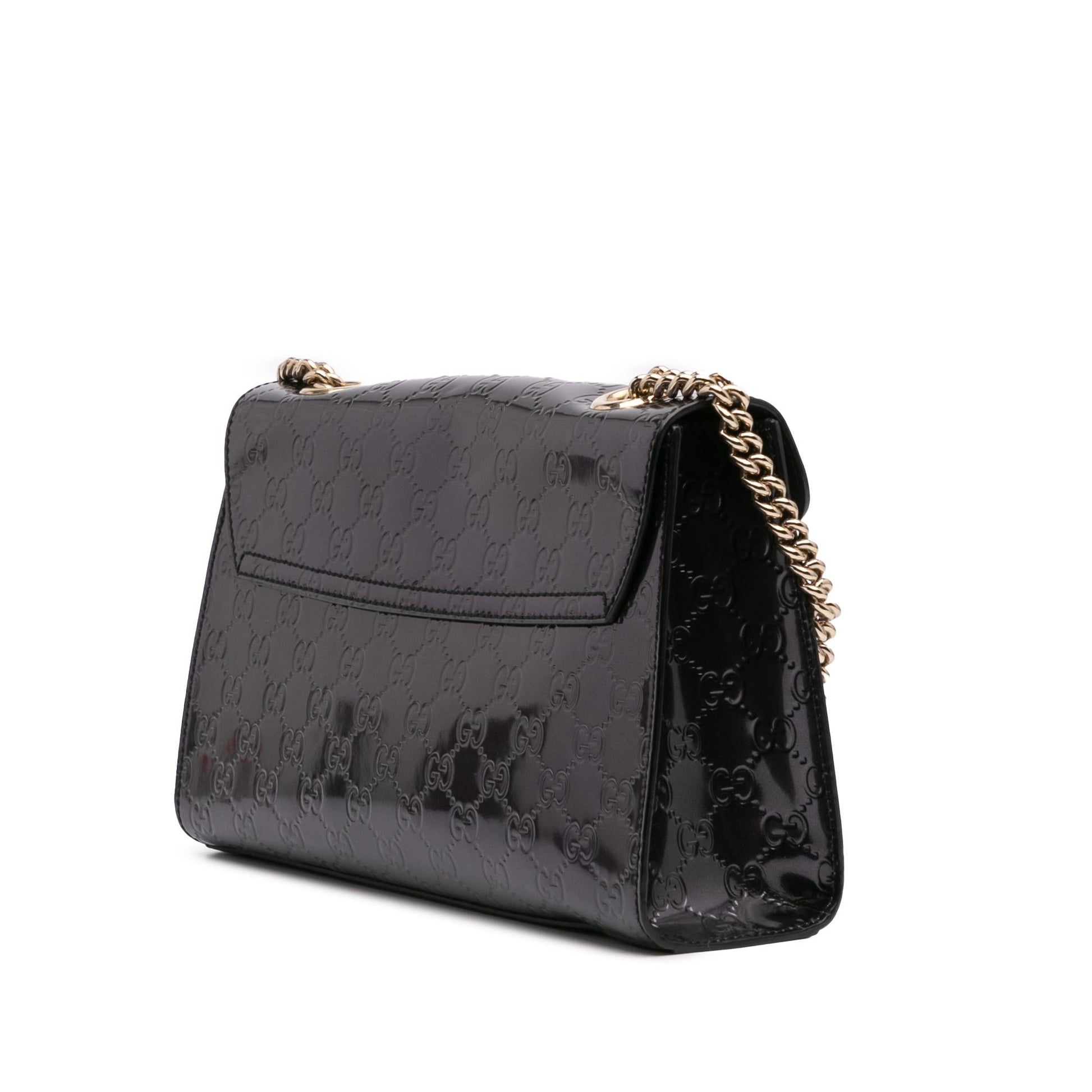 Gucci Guccissima Emily Leather Patent Medium Shoulder Bag