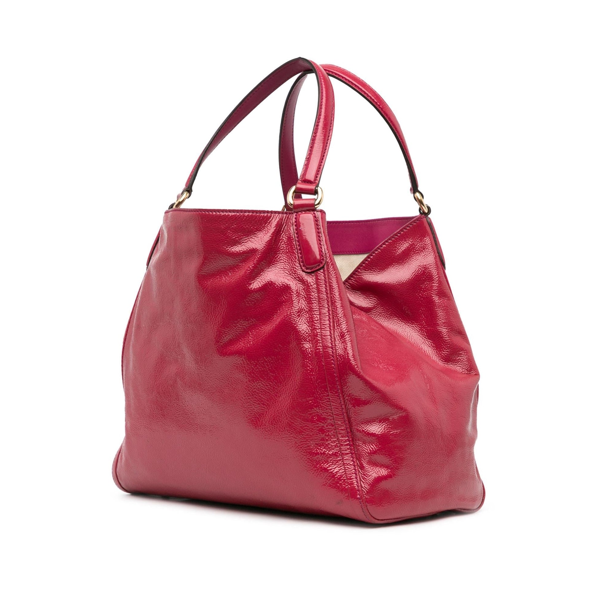 Gucci Soho Cellarius SHG-waNM3Q Leather Patent Pink Medium Tote Bag