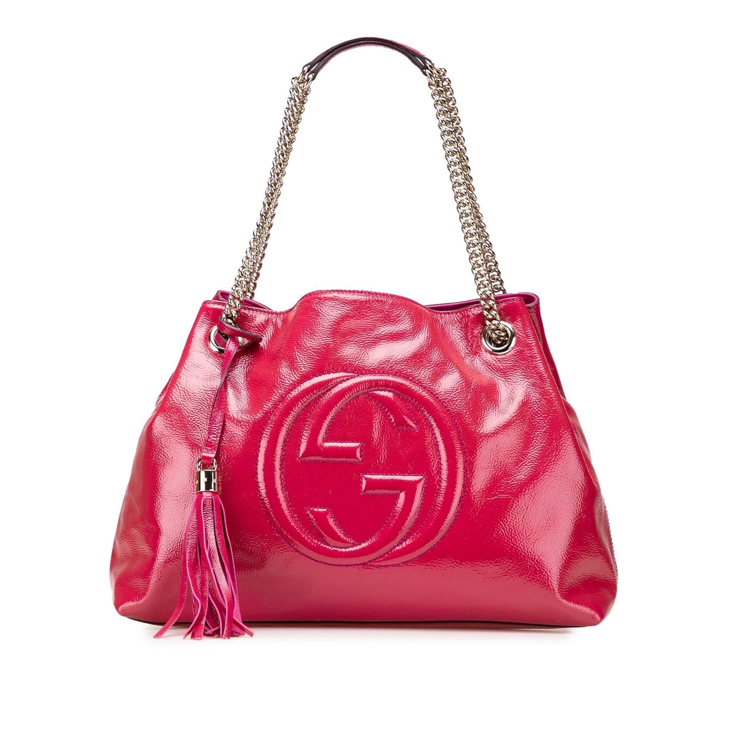 Gucci Soho Patent Medium Chain Tote Bag
