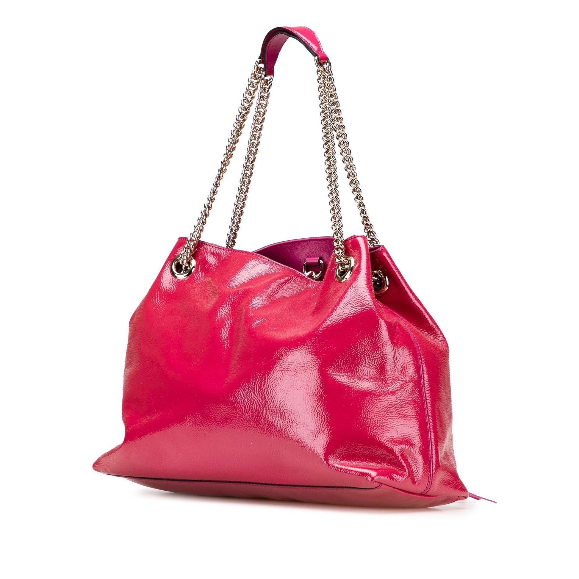 Gucci Soho Patent Medium Chain Tote Bag