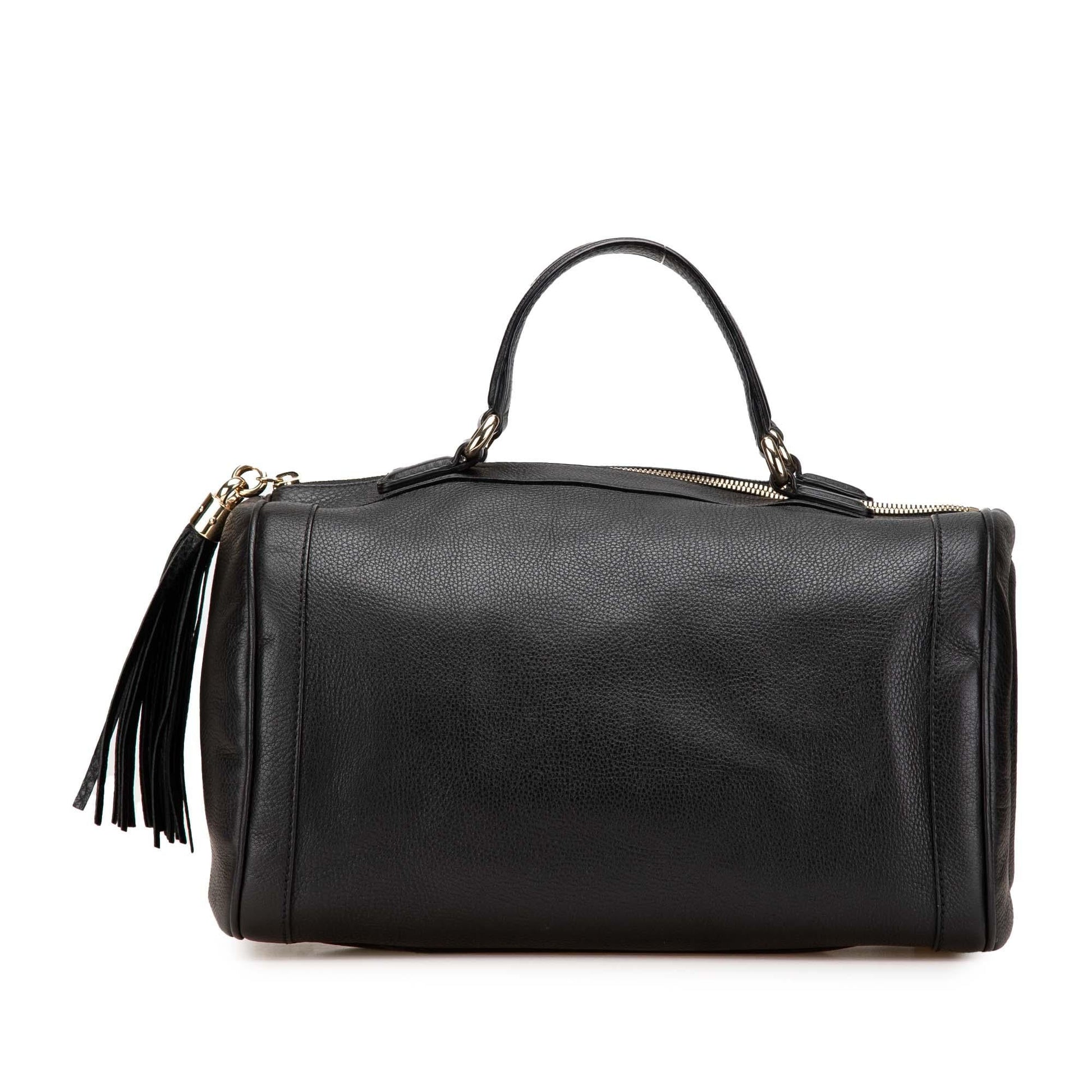 Gucci Pebbled Soho Boston Calf Calfskin Black Medium Satchel Bag Boston Bag