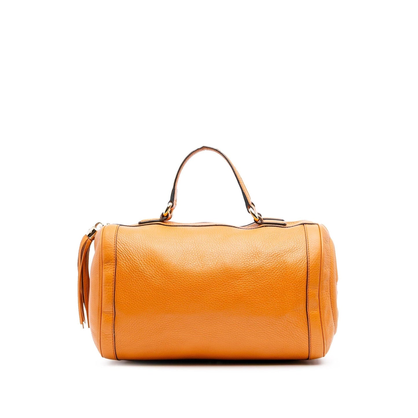 Gucci Pebbled Soho Boston Calf Calfskin Orange Medium Satchel Bag