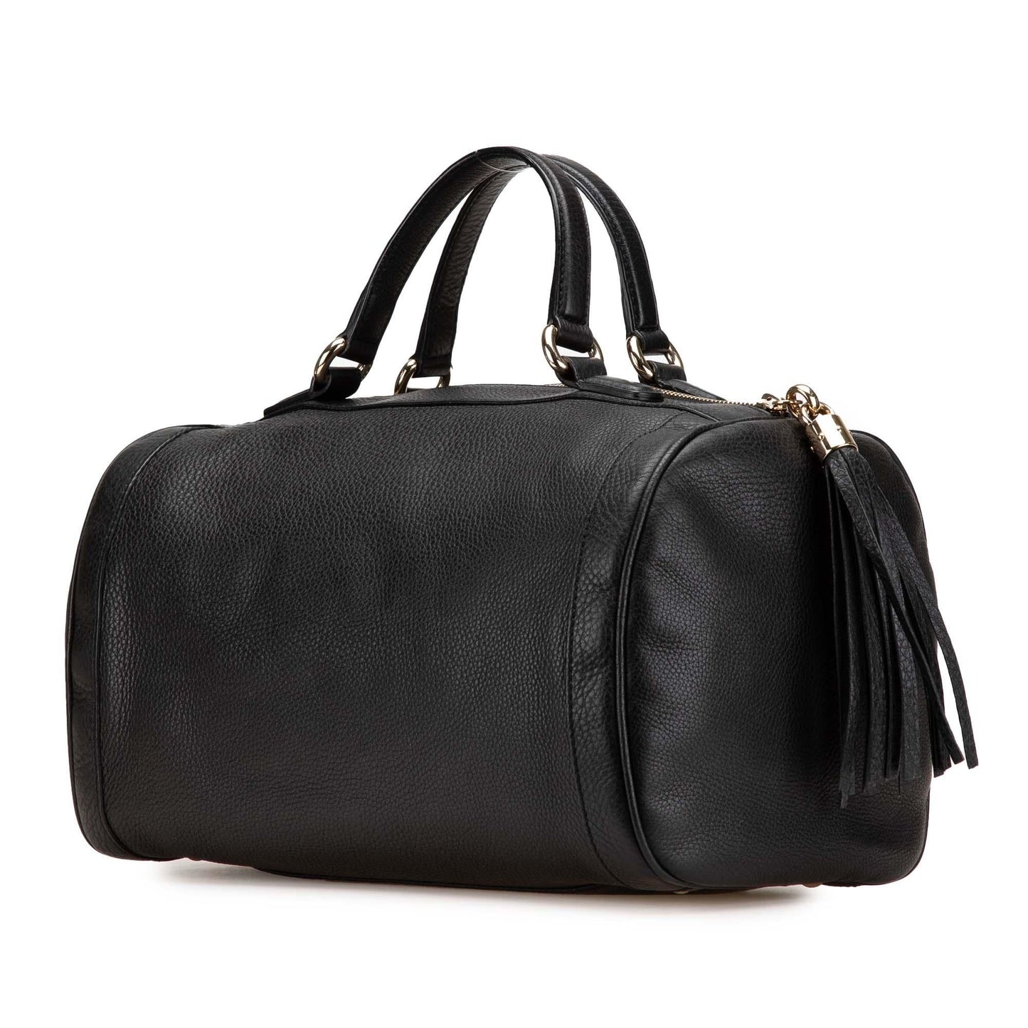 Gucci Pebbled Soho Boston Calf Calfskin Black Medium Satchel Bag