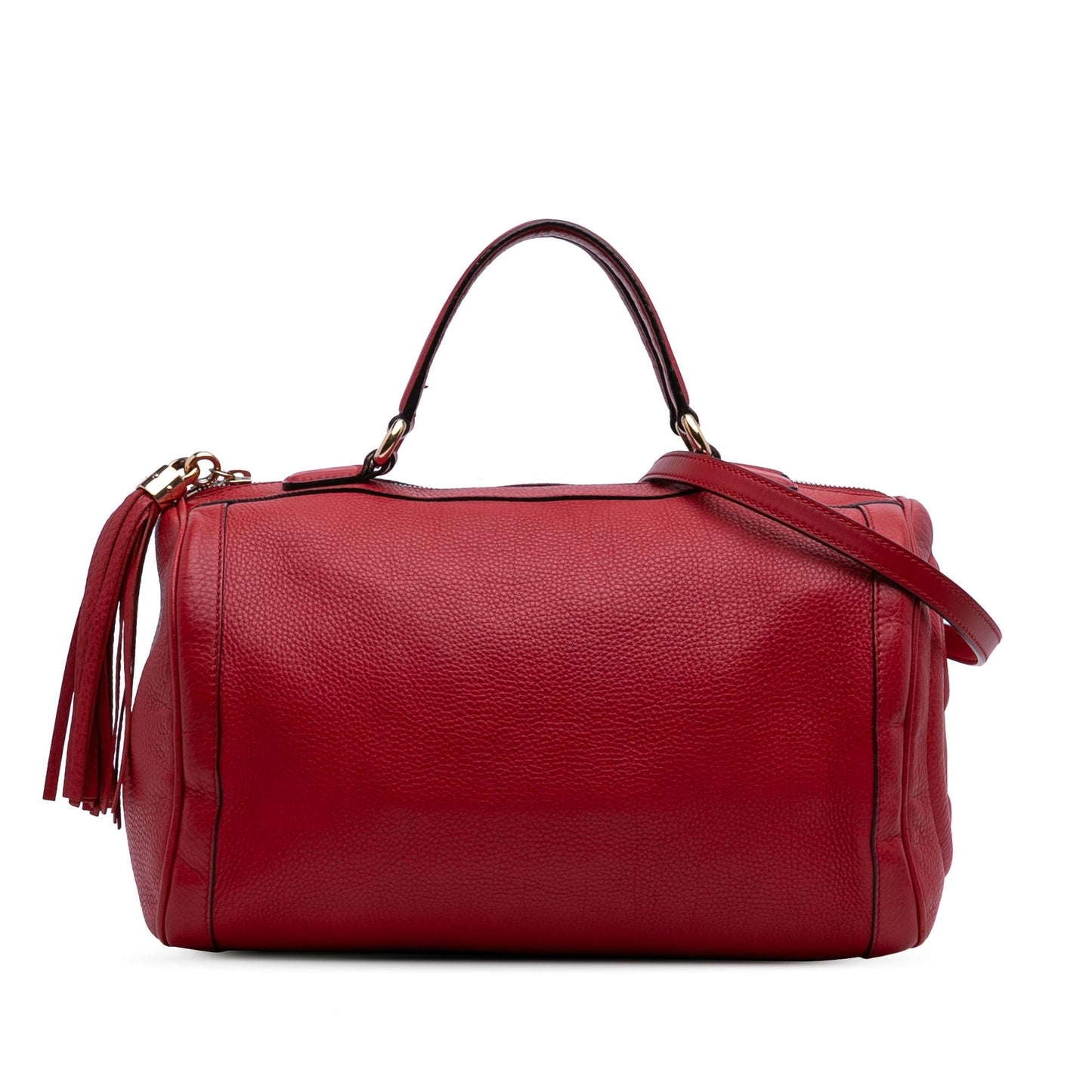 Gucci Pebbled Soho Boston Calf Calfskin Red Medium Satchel Bag