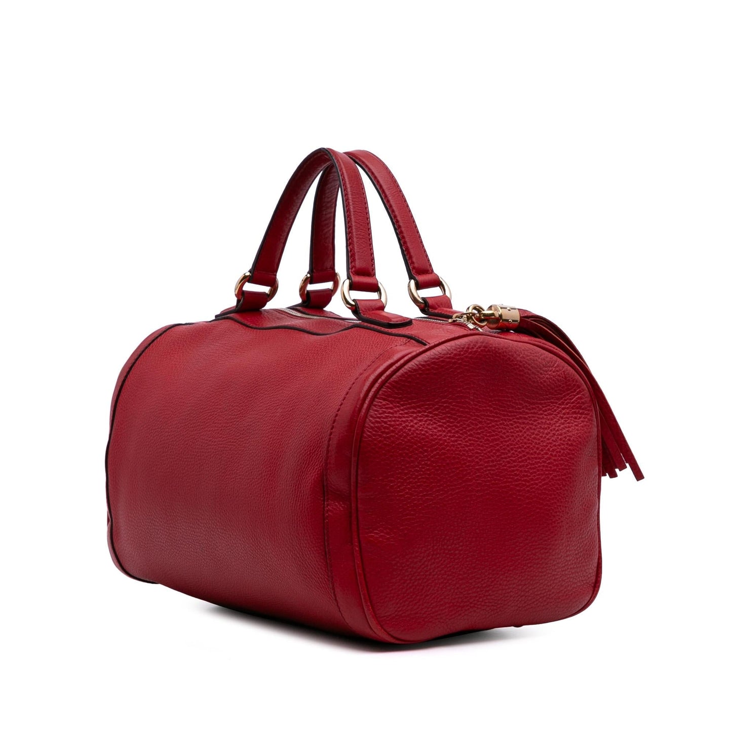 Gucci Pebbled Soho Boston Calf Calfskin Red Medium Satchel Bag