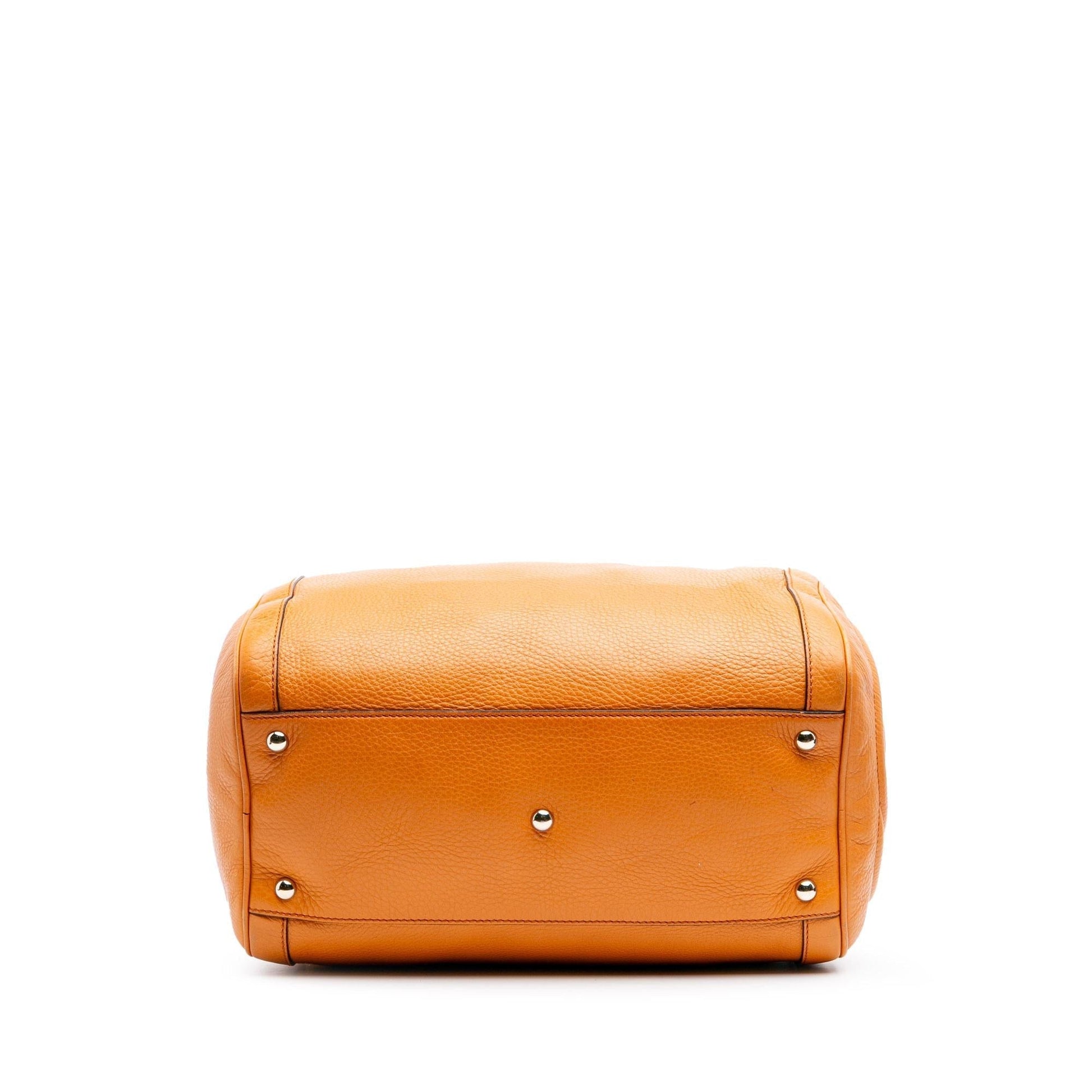 Gucci Pebbled Soho Boston Calf Calfskin Orange Medium Satchel Bag Bag 4