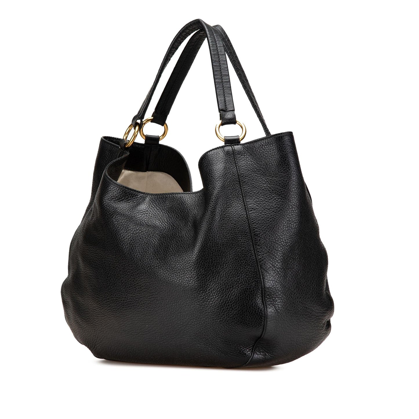 Gucci Pebbled Twill Calf Calfskin Black Medium Tote Bag Twill Tote
