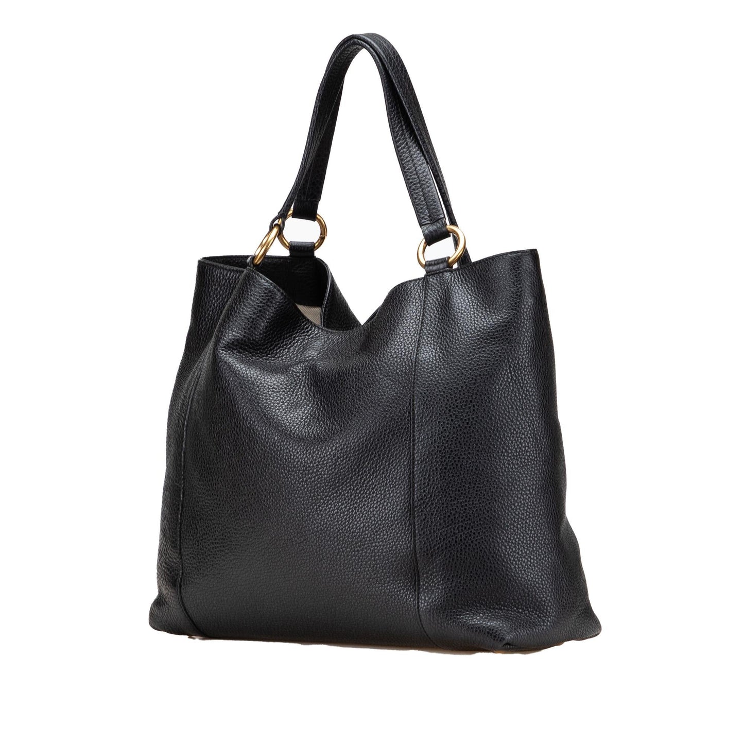 Gucci Pebbled Twill Calf Calfskin Black Medium Tote Bag