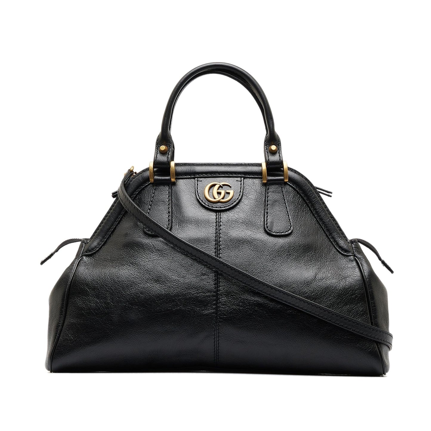 Gucci Re Belle SHG-PSIib9 Calf Black Medium Top Handle Satchel Bag