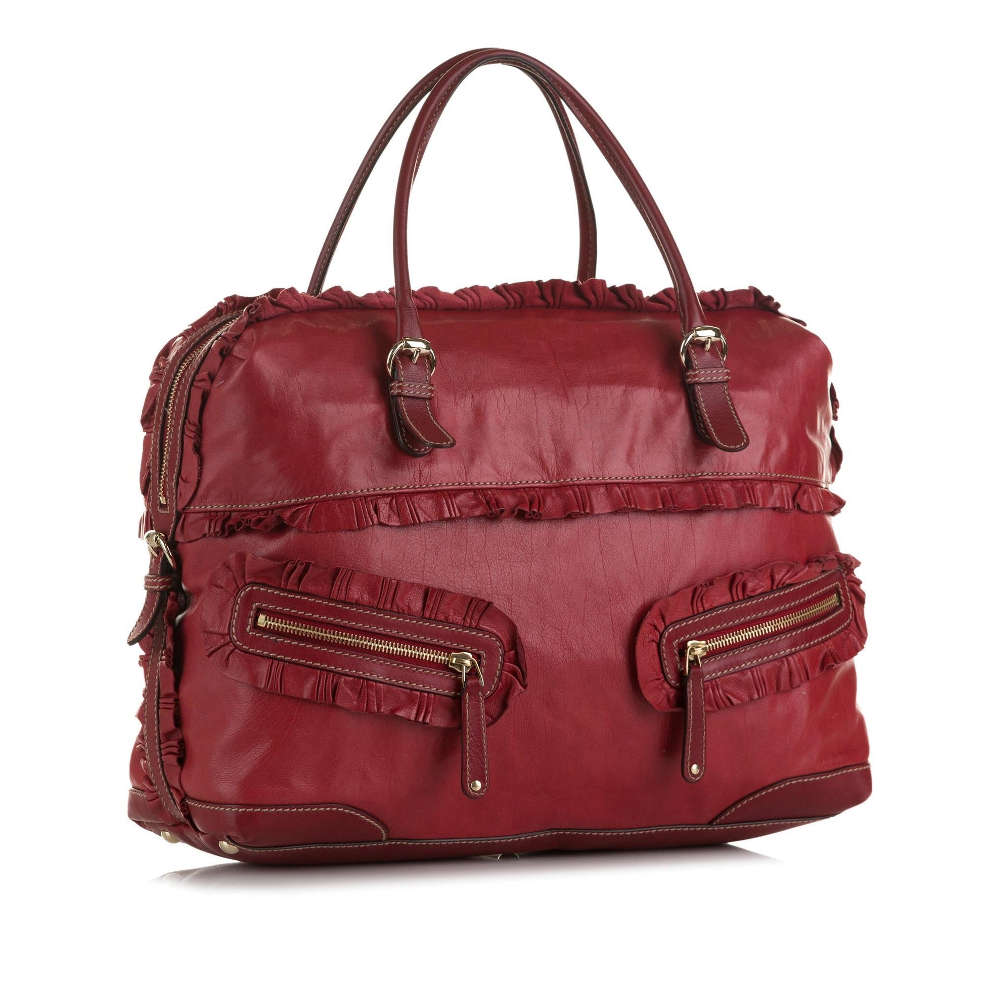 Gucci Sabrina SHG-EUoQpG Calf Red Medium Satchel Bag