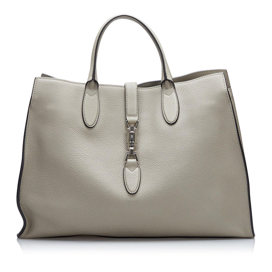 Gucci Soft Jackie SHG-QxnXkM Calf Grey Medium Tote Bag