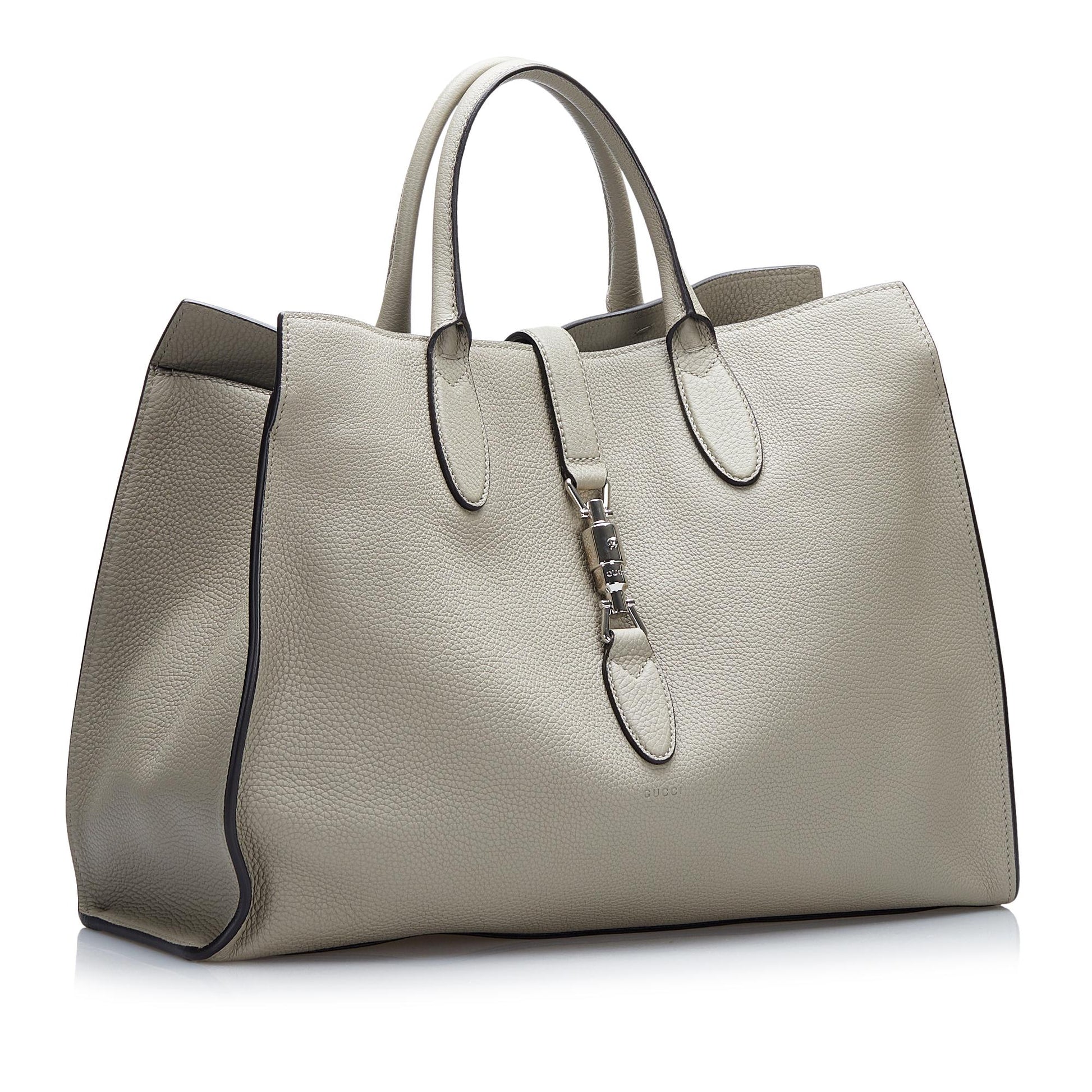 Gucci Soft Jackie SHG-QxnXkM Calf Grey Medium Tote Bag