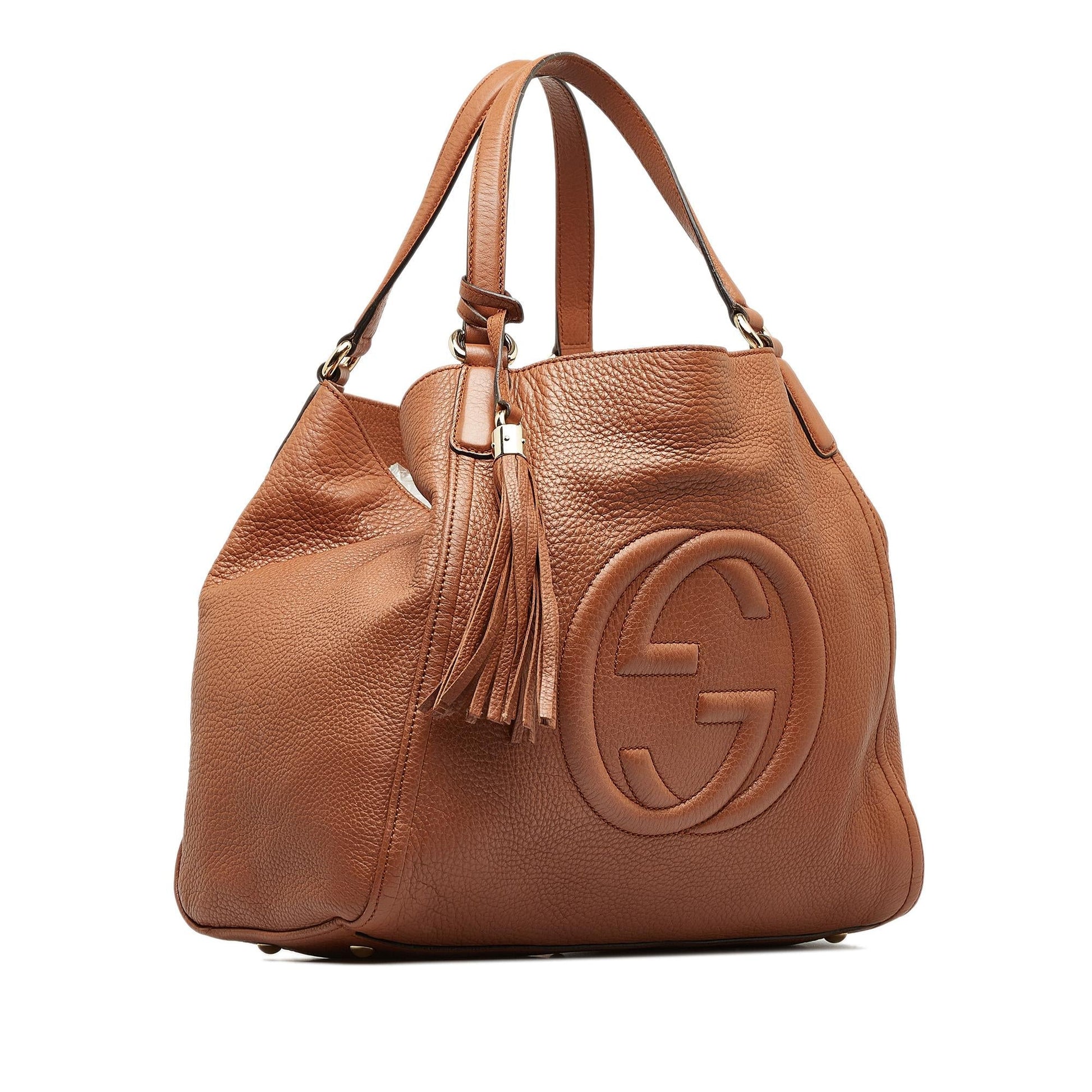 Gucci Soho Cellarius SHG-TjpdZ0 Calf Brown Medium Tote Bag