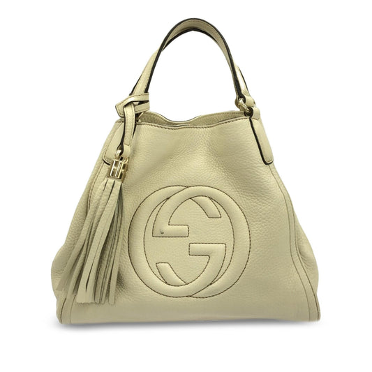 Gucci Soho Cellarius SHG-hOrjyE Calf White Medium Tote Bag