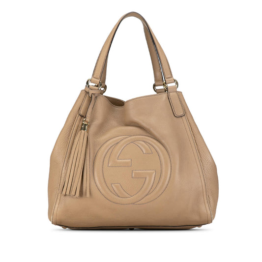 Gucci Soho Cellarius SHG-WKRqB5 Calf Brown Medium Tote Bag