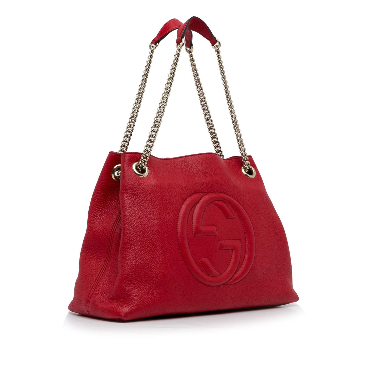 Gucci Soho SHG-xJCUXK Calf Red Medium Chain Tote Bag