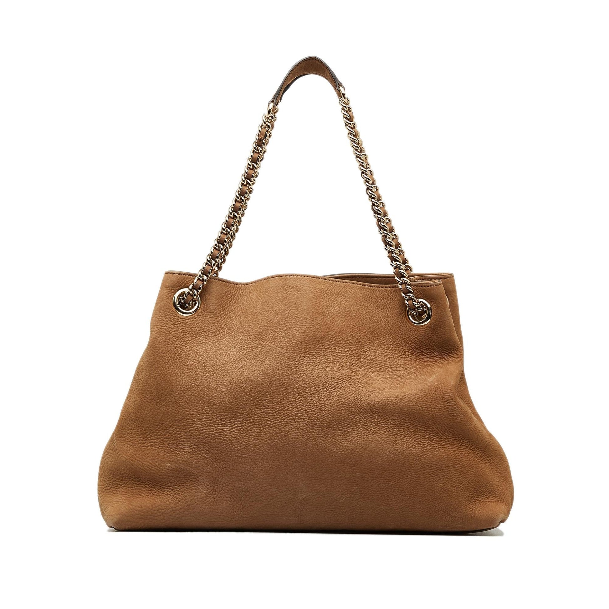 Gucci Soho SHG-Om3yEn Calf Brown Medium Chain Tote Bag