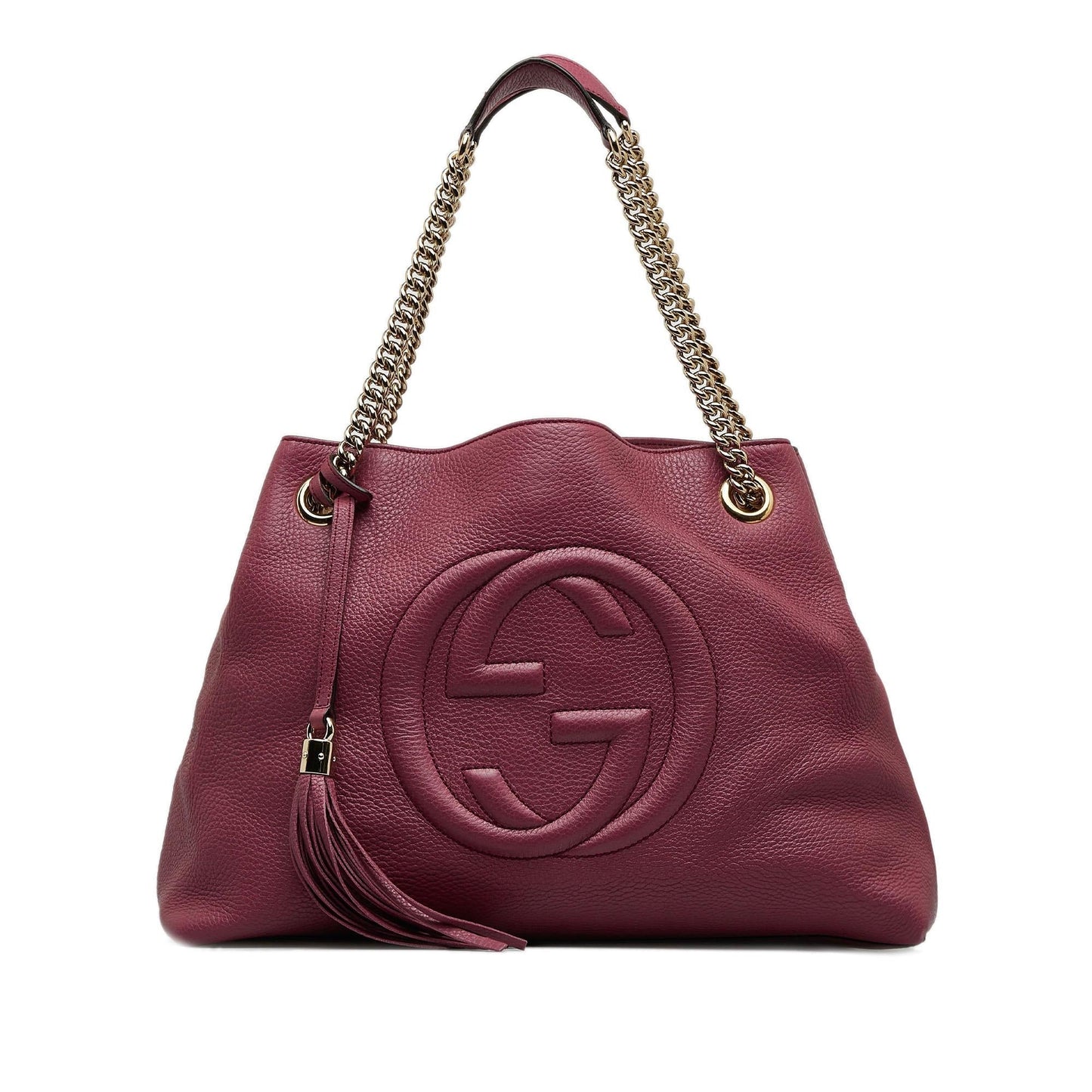 Gucci Soho SHG-ymxuaO Calf Pink Medium Chain Tote Bag