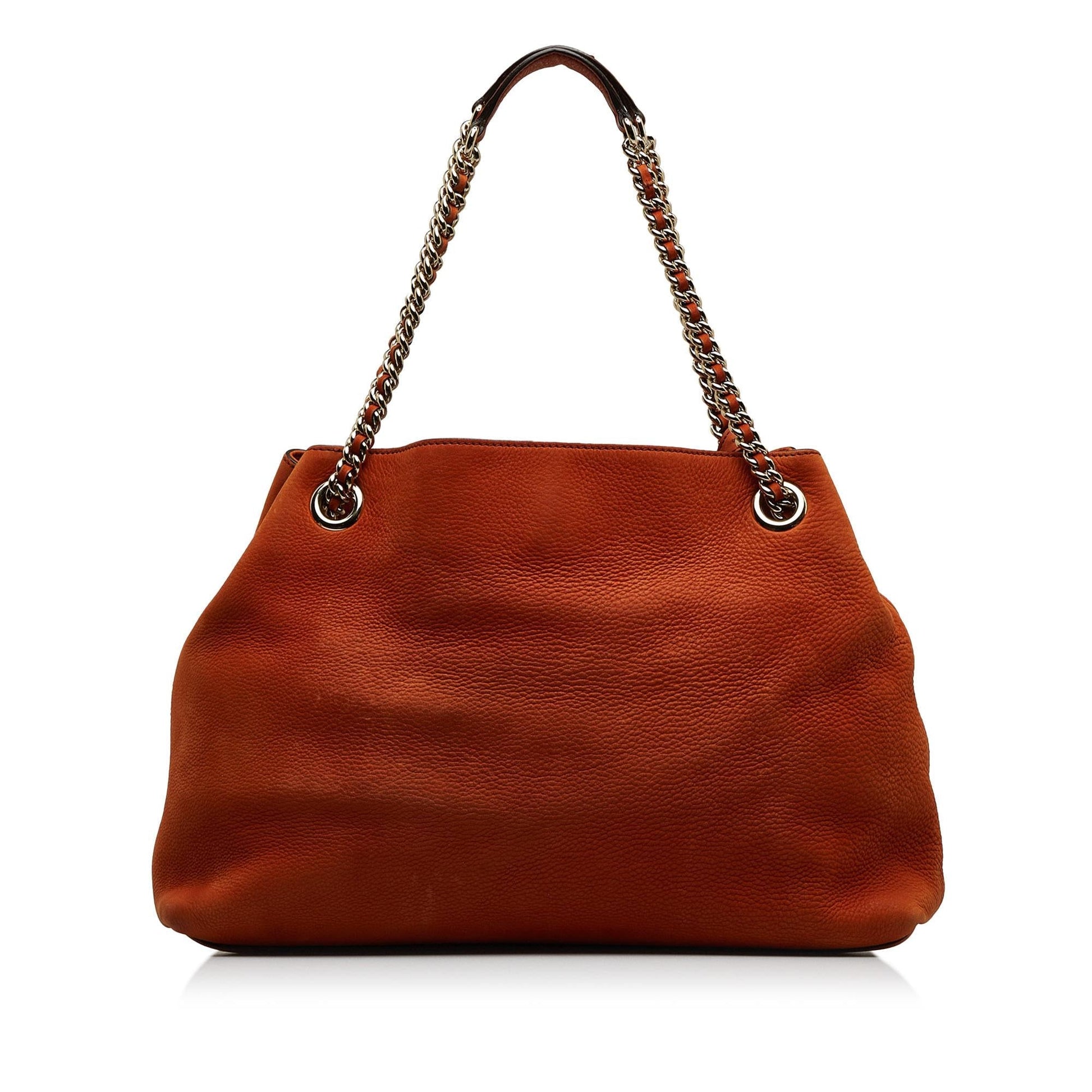 Gucci Soho SHG-FaYbYu Calf Orange Medium Chain Tote Bag