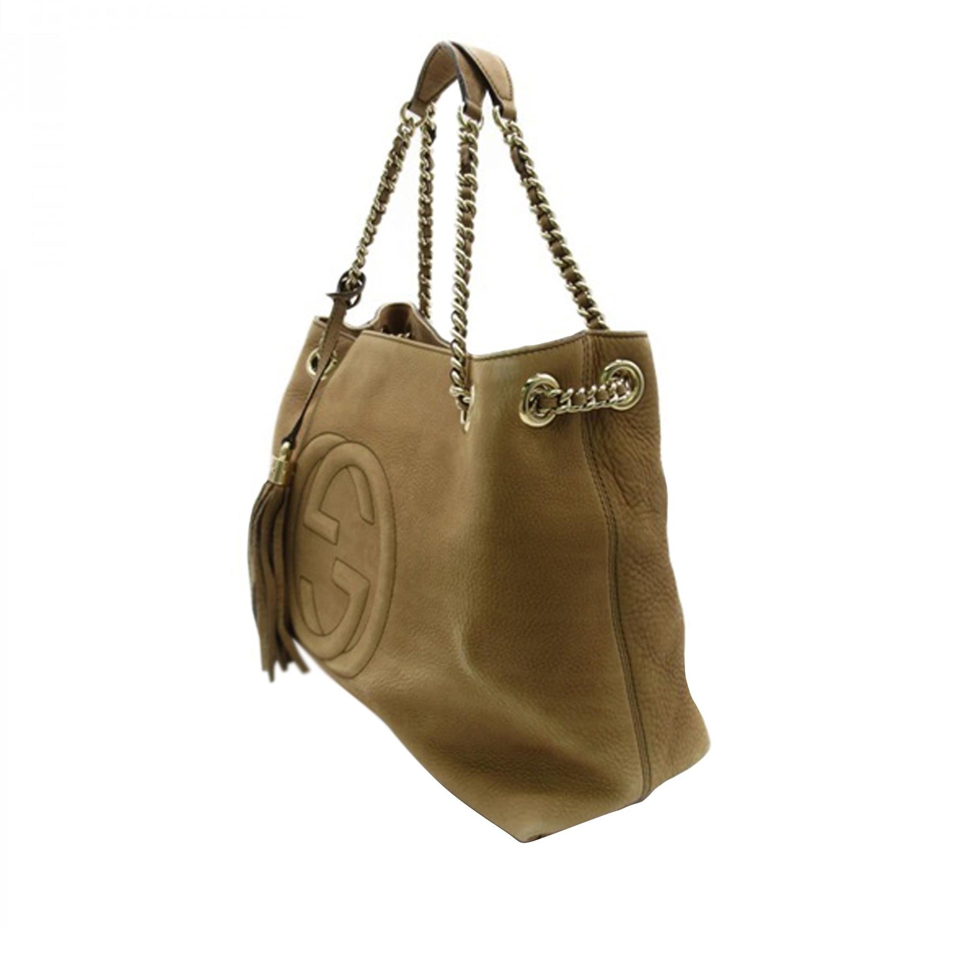 Gucci Soho SHG-srGlv5 Calf Brown Medium Chain Tote Bag