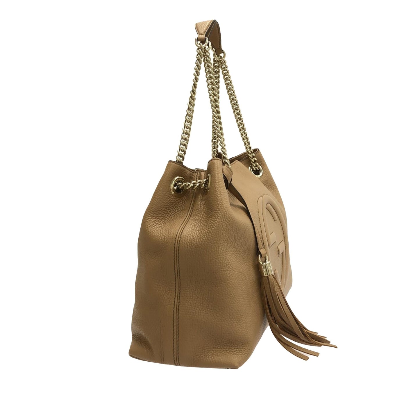 Gucci Soho SHG-CuLFjb Calf Brown Medium Chain Tote Bag
