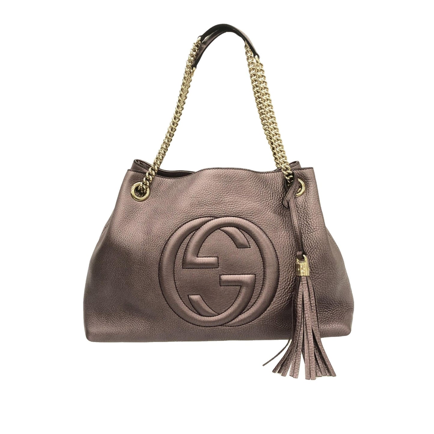 Gucci Soho SHG-i4tDaq Calf Medium Chain Tote Bag