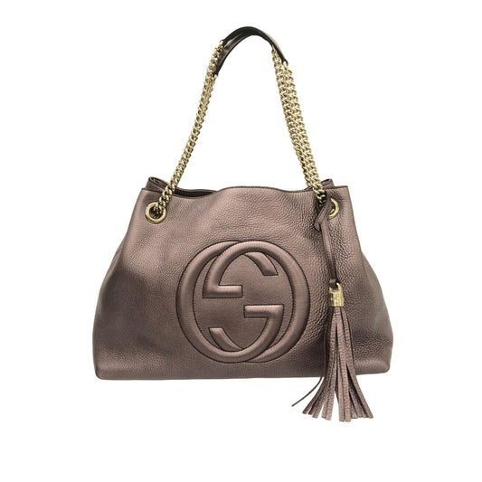 Gucci Soho SHG-i4tDaq Calf Medium Chain Tote Bag