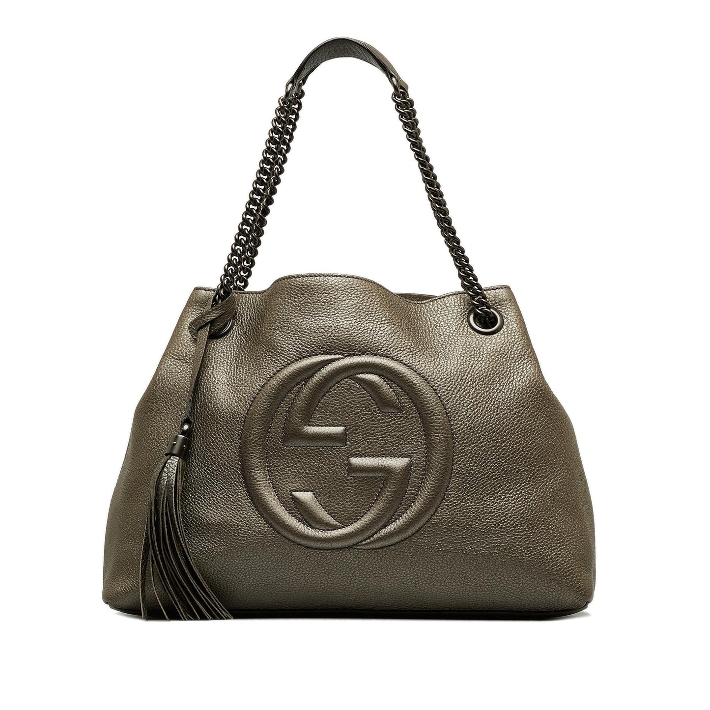 Gucci Soho SHG-StYoFV Calf Gold Medium Chain Tote Bag