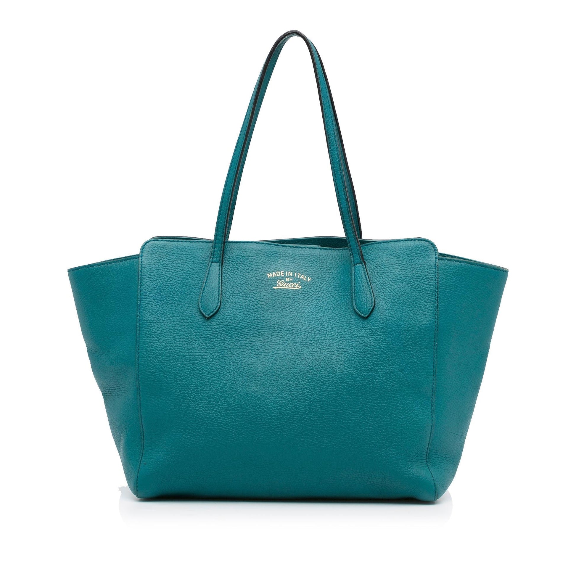 Gucci Swing SHG-VtEp3u Calf Blue Medium Tote Bag