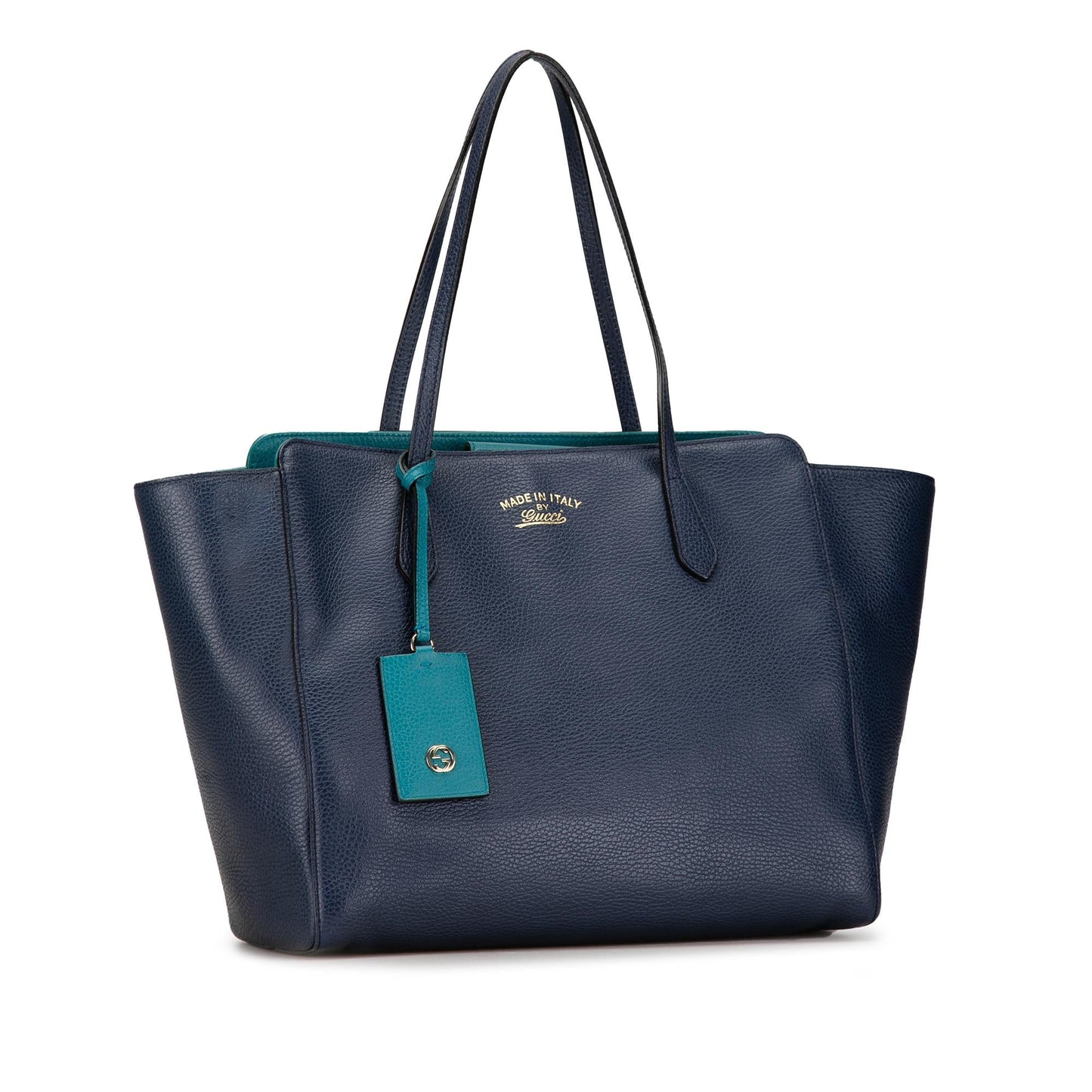 Gucci Swing SHG-O6tU1m Calf Blue Medium Tote Bag