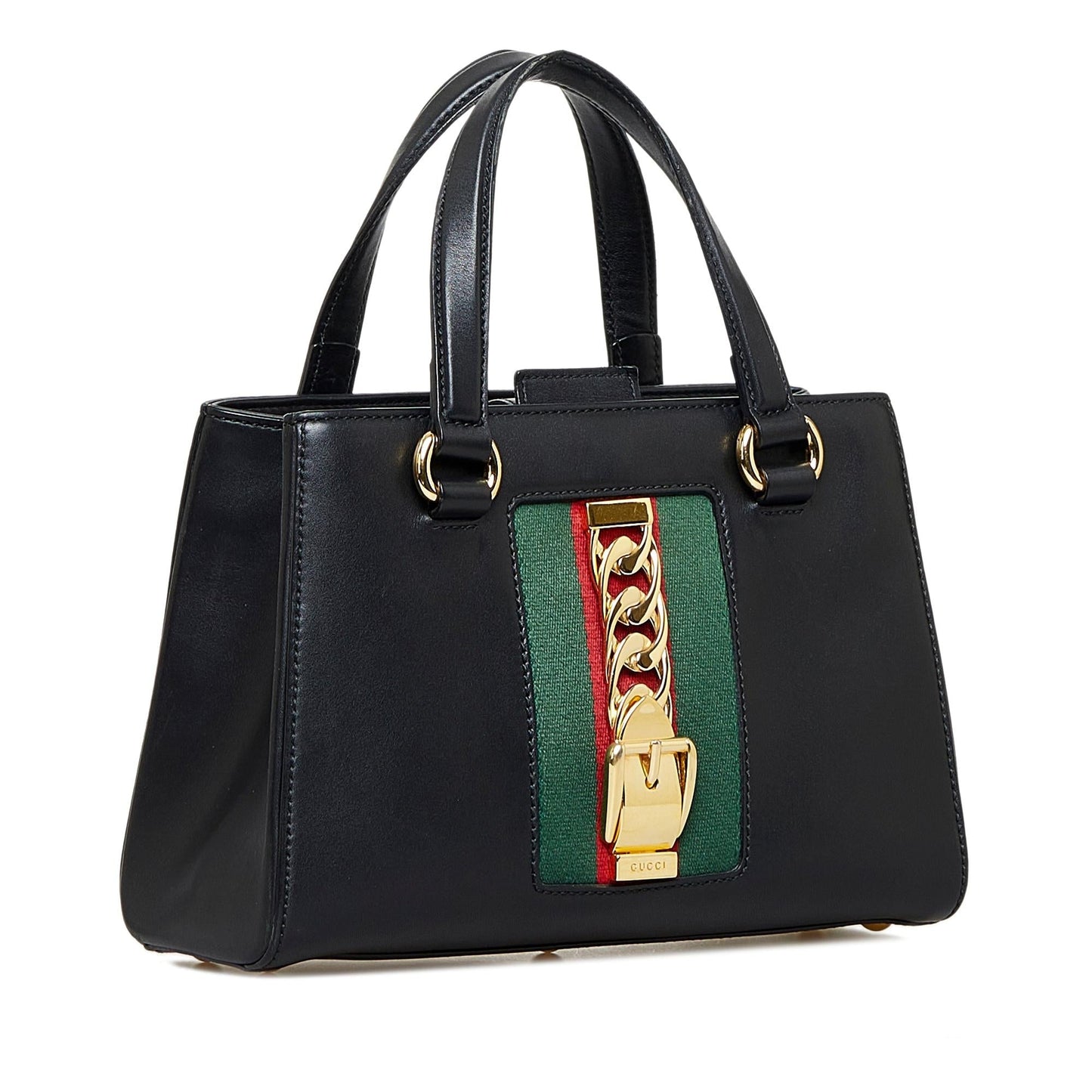 Gucci Sylvie SHG-hvyoSA Calf Black Medium Satchel Bag
