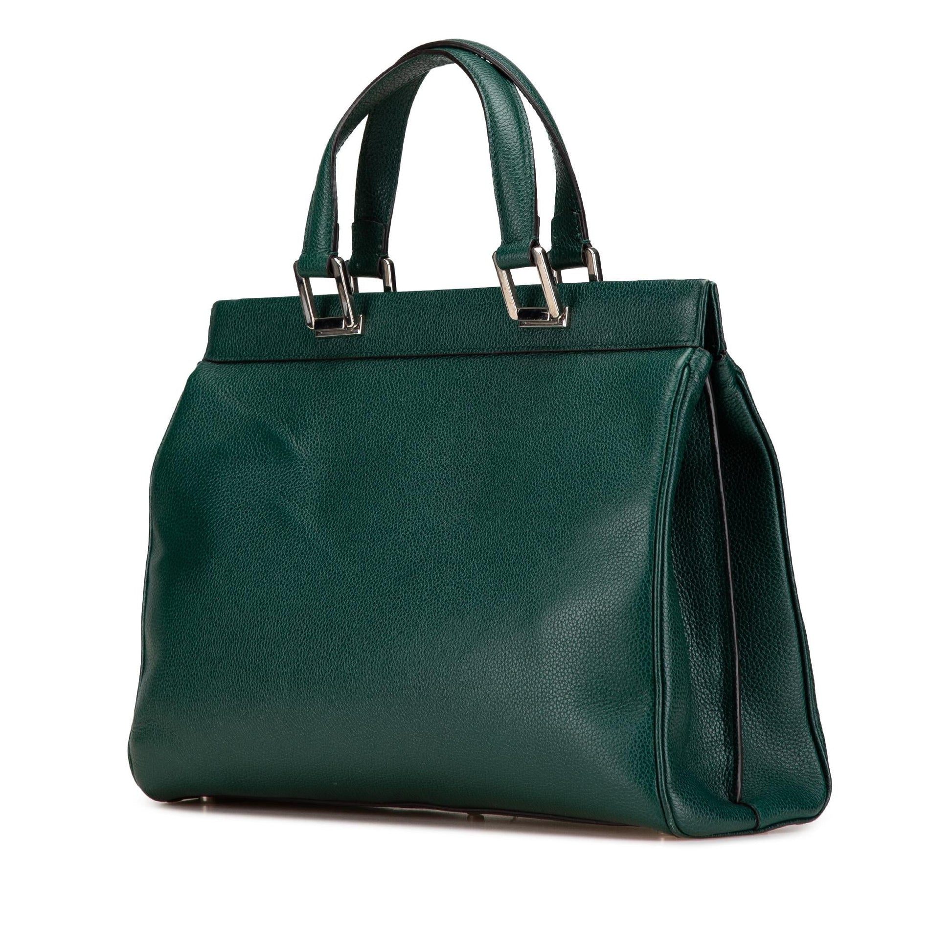 Gucci Zumi Leather Calf Green Medium Satchel Bag