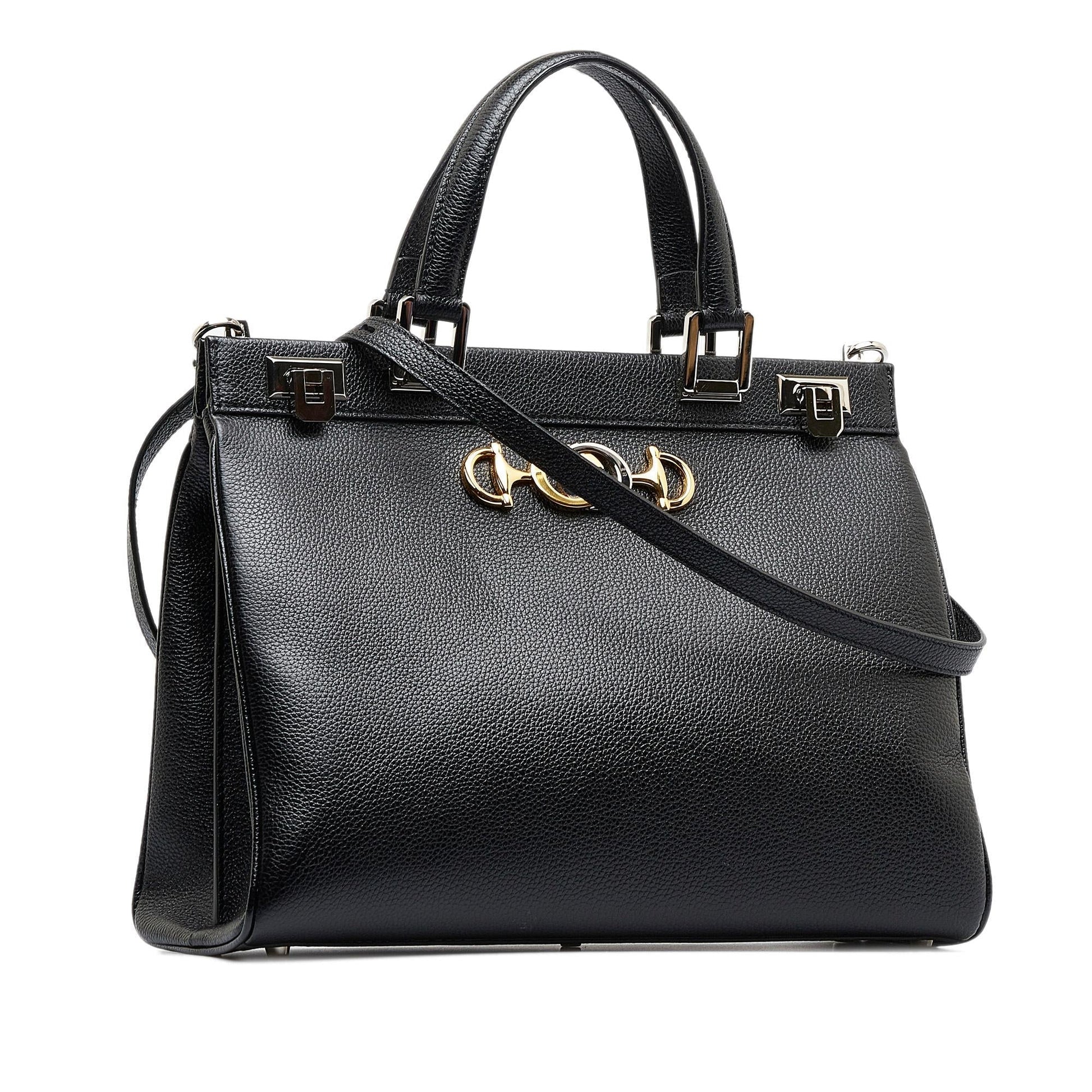 Gucci Zumi SHG-TJ2LXN Calf Black Medium Satchel Bag