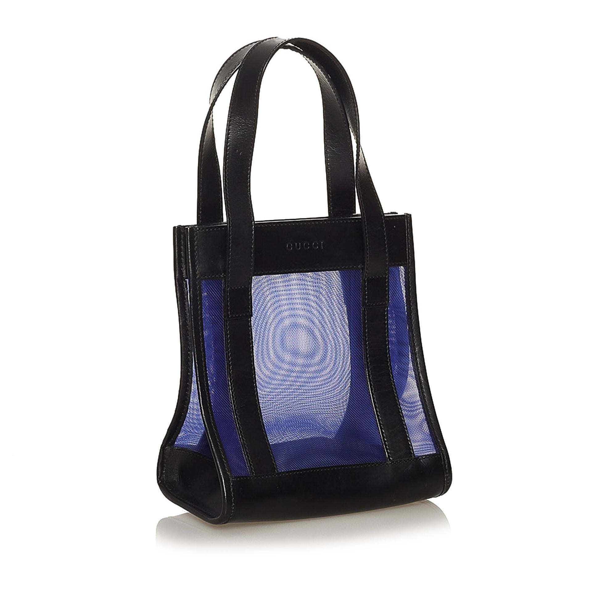 Gucci Mesh SHG Black Blue Satchel Bag